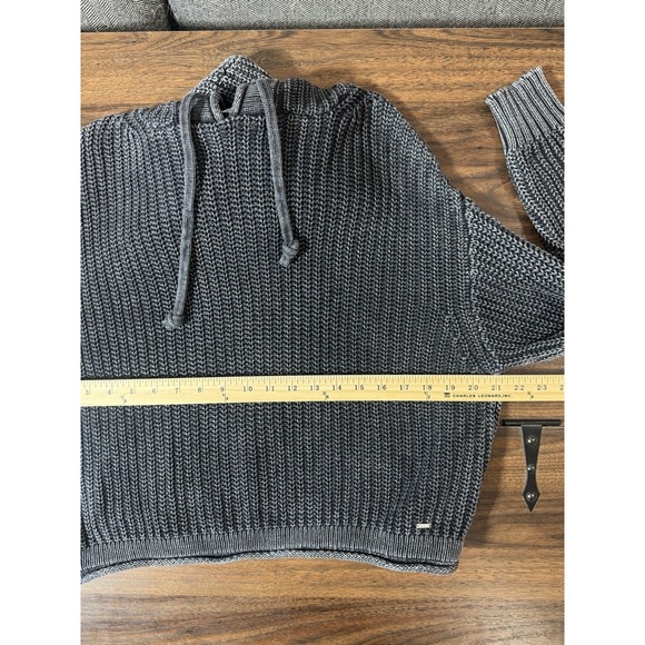 PINK Victoria's Secret XS Hoodie Gray Chunky Knit Sweater Soft Lounge Cozy - Picture 5 of 8